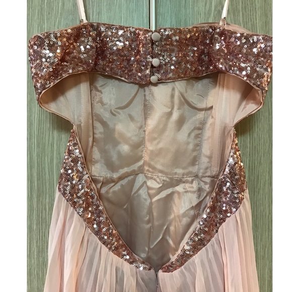 Aqua Dress - Pink Sequin/Pleated Cut Out Back - Picture 5 of 7